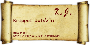 Krippel Jolán névjegykártya